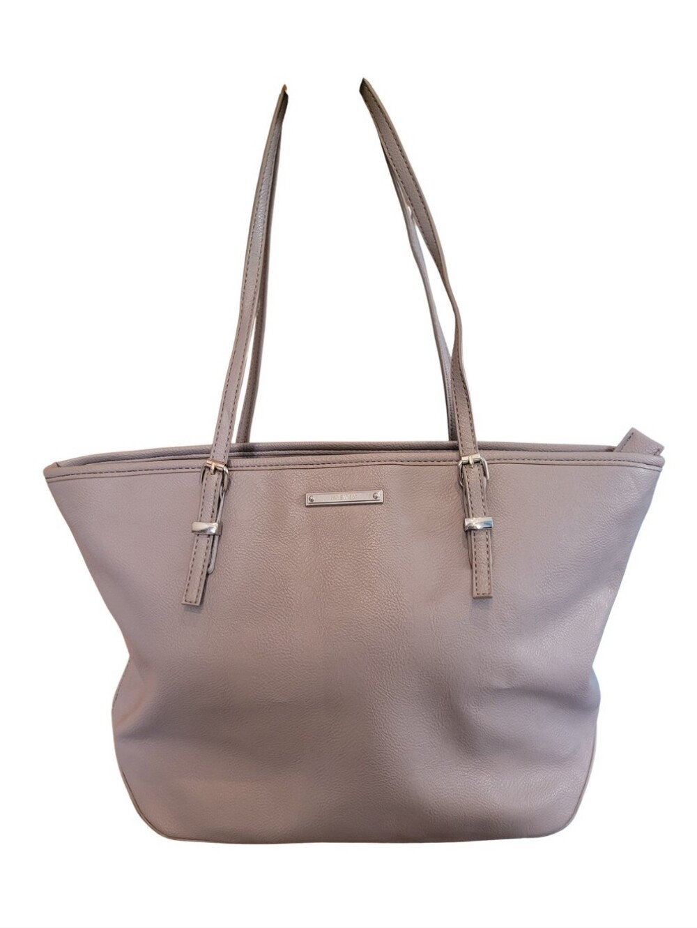 Nine West Tote Bag Shoulder Bag Faux Leather Taupe Beige